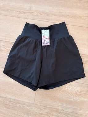 HALARA Black High-Rise Athletic Shorts 2 in 1.  Long. NWT